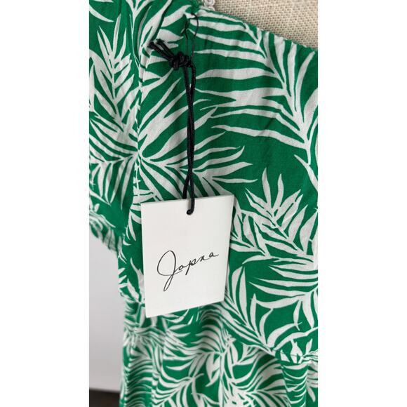 Japna Womens Tropical Strapless Maxi Dress Size Medium NWT Green White New - Picture 6 of 8